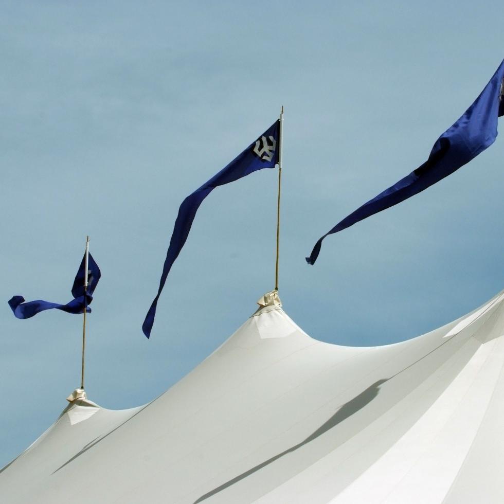 Image of W&L flags on event tents